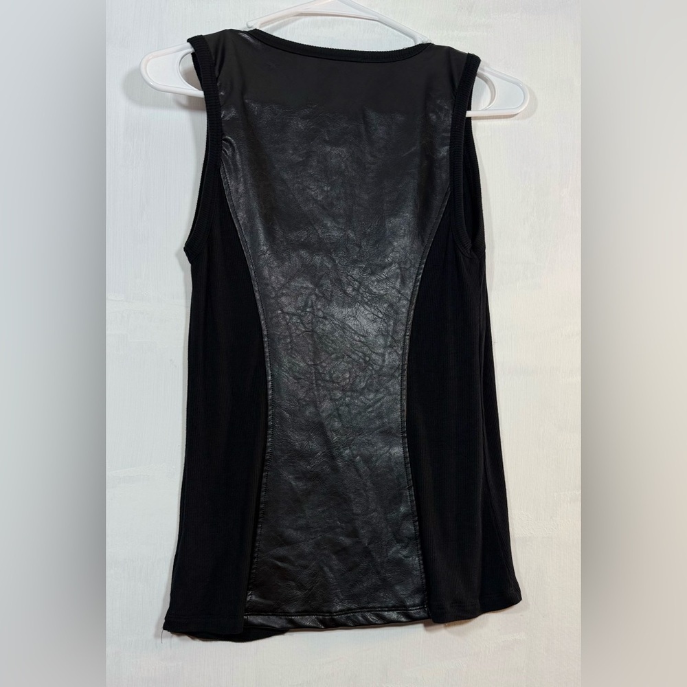 Lola & Sophie Black Faux Leather Accent Tank Top - Picture 8 of 11